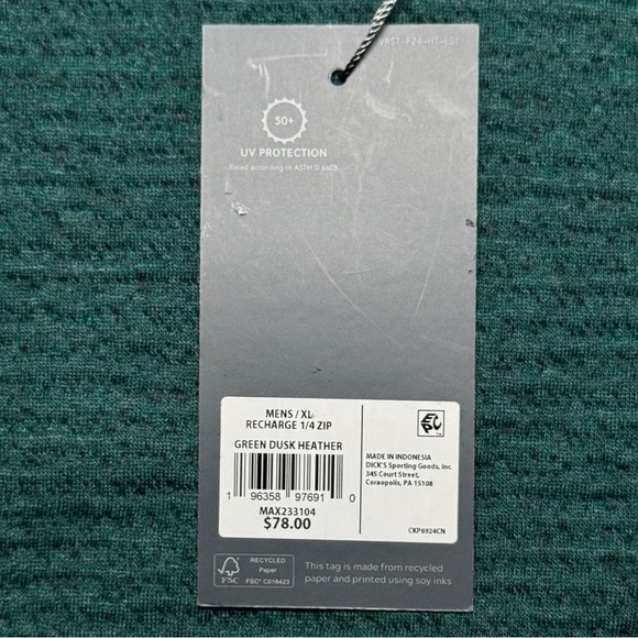 VRST Recharge 1/4 Zip Sweatshirt Men's XL Green Dusk  Performance Athleisure NEW - Picture 5 of 10